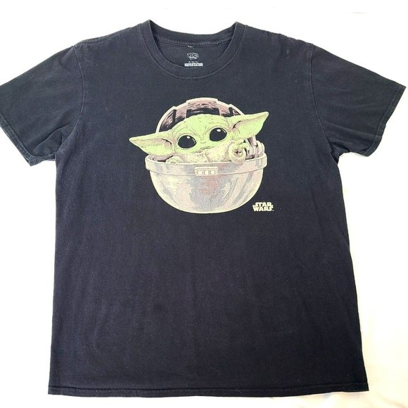 Funko Pop Tees Other - Funko Pop The Mandalorian The Child BABY YODA Mens Med/LG Black T-shirt Tee